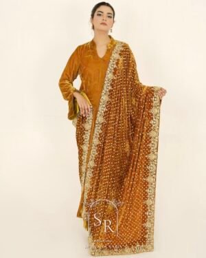 Rust Velvet Shawl